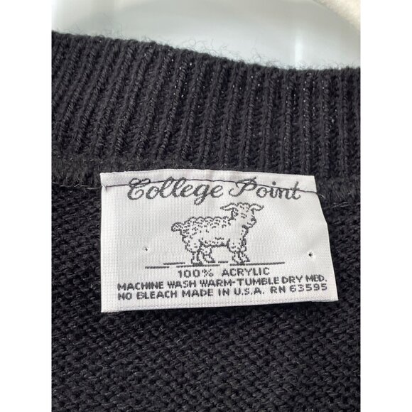 Vintage 70s College Point Sweater Vest Size Large VNeck Sleeveless Deadstock NEW - Picture 4 of 7